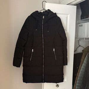 Only Black Hooded Puffer Jacket worn once